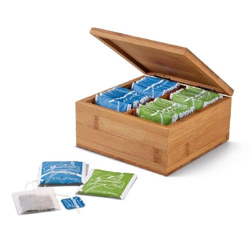 Bamboo Tea Bag Box Organiser Includes 40 Bags Of Azorean Tea